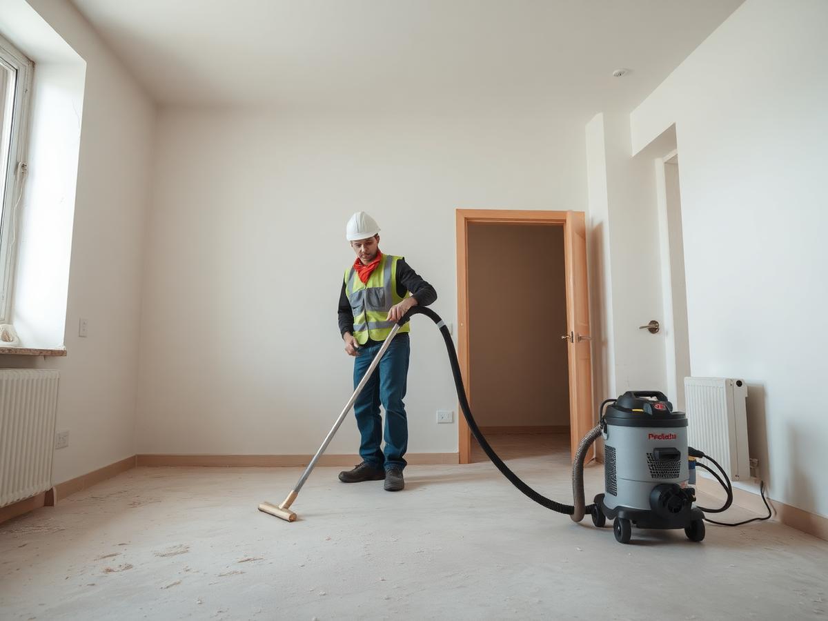 Pulizia post cantiere in un appartamento appena ristrutturato